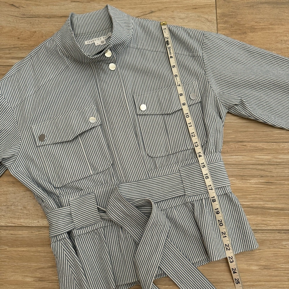 Veronica Beard York Seersucker Bomber Jacket Size Medium - Picture 16 of 16